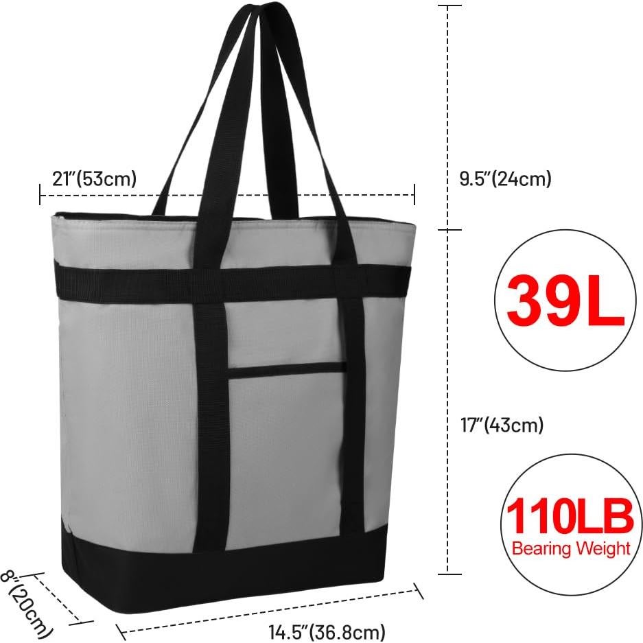 Bolsa Térmica Reutilizable CIVJET 39L Gris para Comida