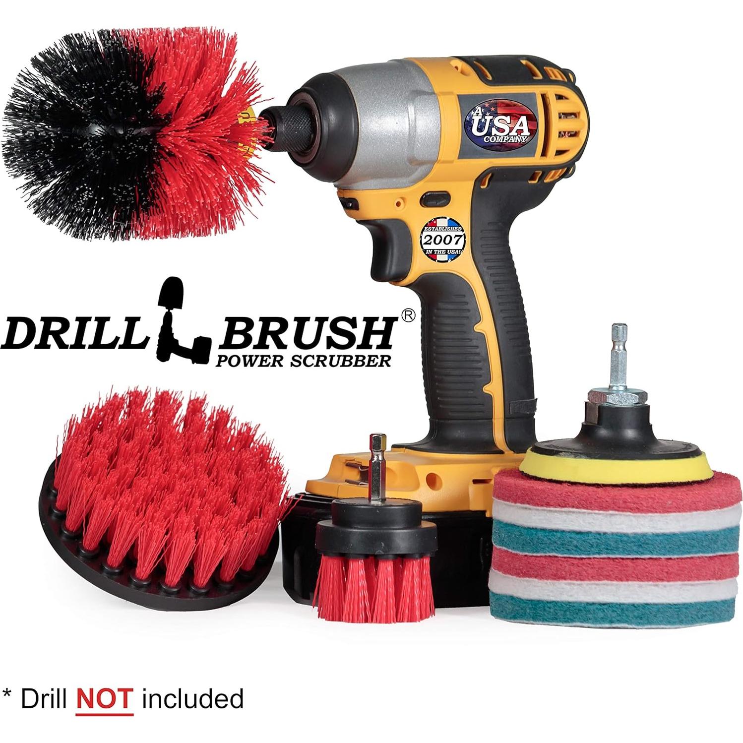 Cepillo de limpieza Drillbrush - Accesorio para taladro - Rojo