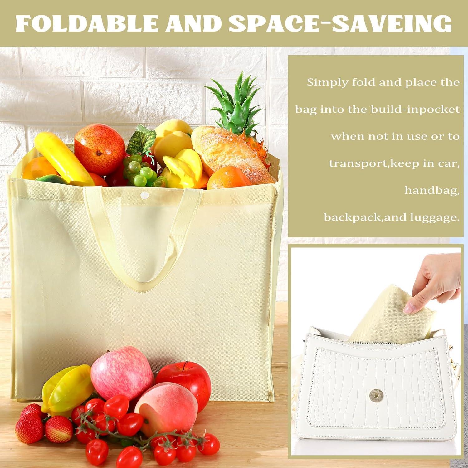 Bolsas de Compras Reutilizables Zhehao 60 Pcs Beige 38x24x33cm