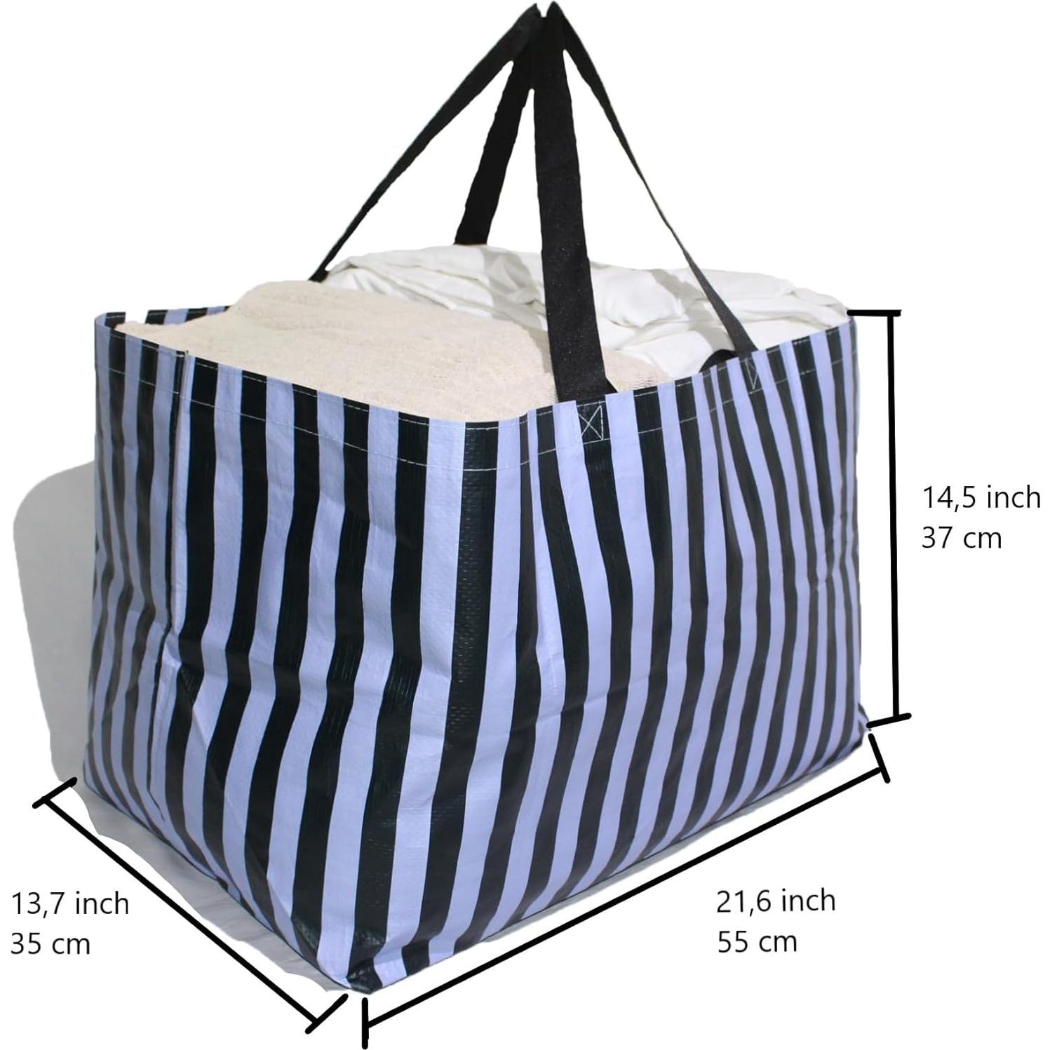 Bolsas de Compras Grandes Reutilizables 4 Pcs - PP Resistente