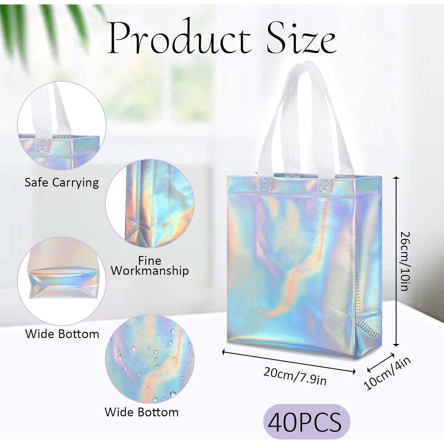 Paquete de 40 bolsas reutilizables plateadas 25.4x20.3cm