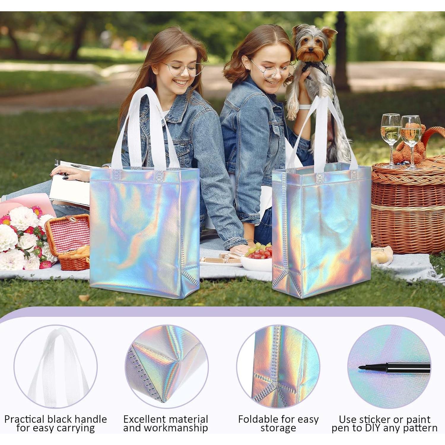 Paquete de 40 bolsas reutilizables plateadas 25.4x20.3cm