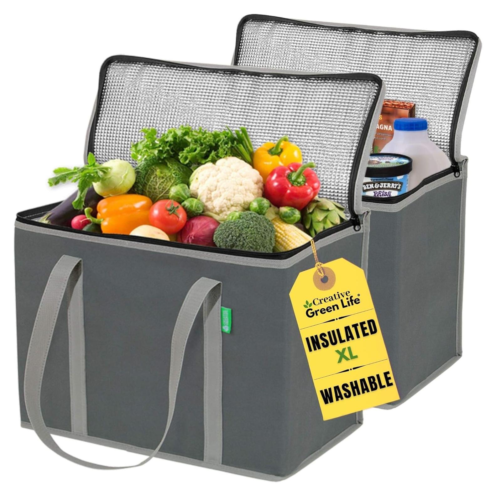 Bolsas de Compras Reutilizables Aisladas Creative Green Life XL - 2 Pack