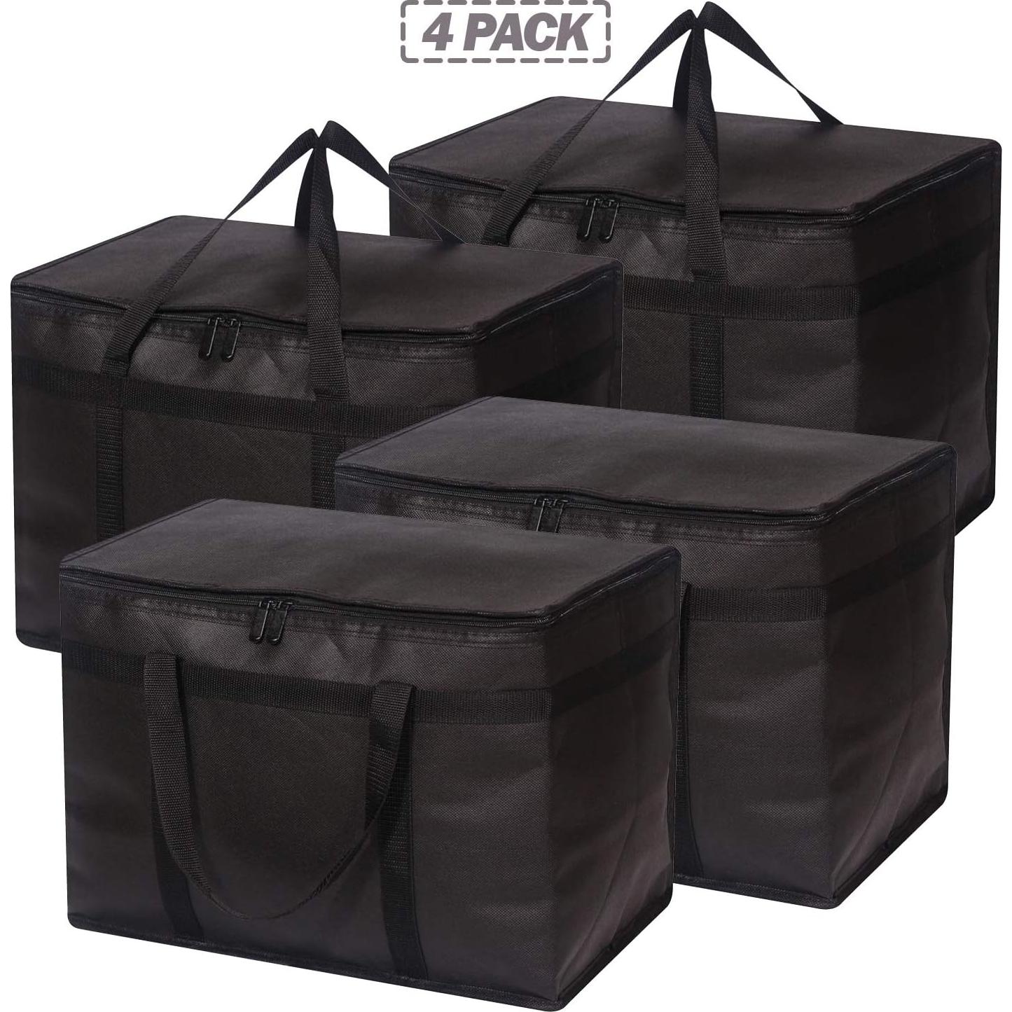 Paquete de 4 bolsas reutilizables XL aisladas para alimentos