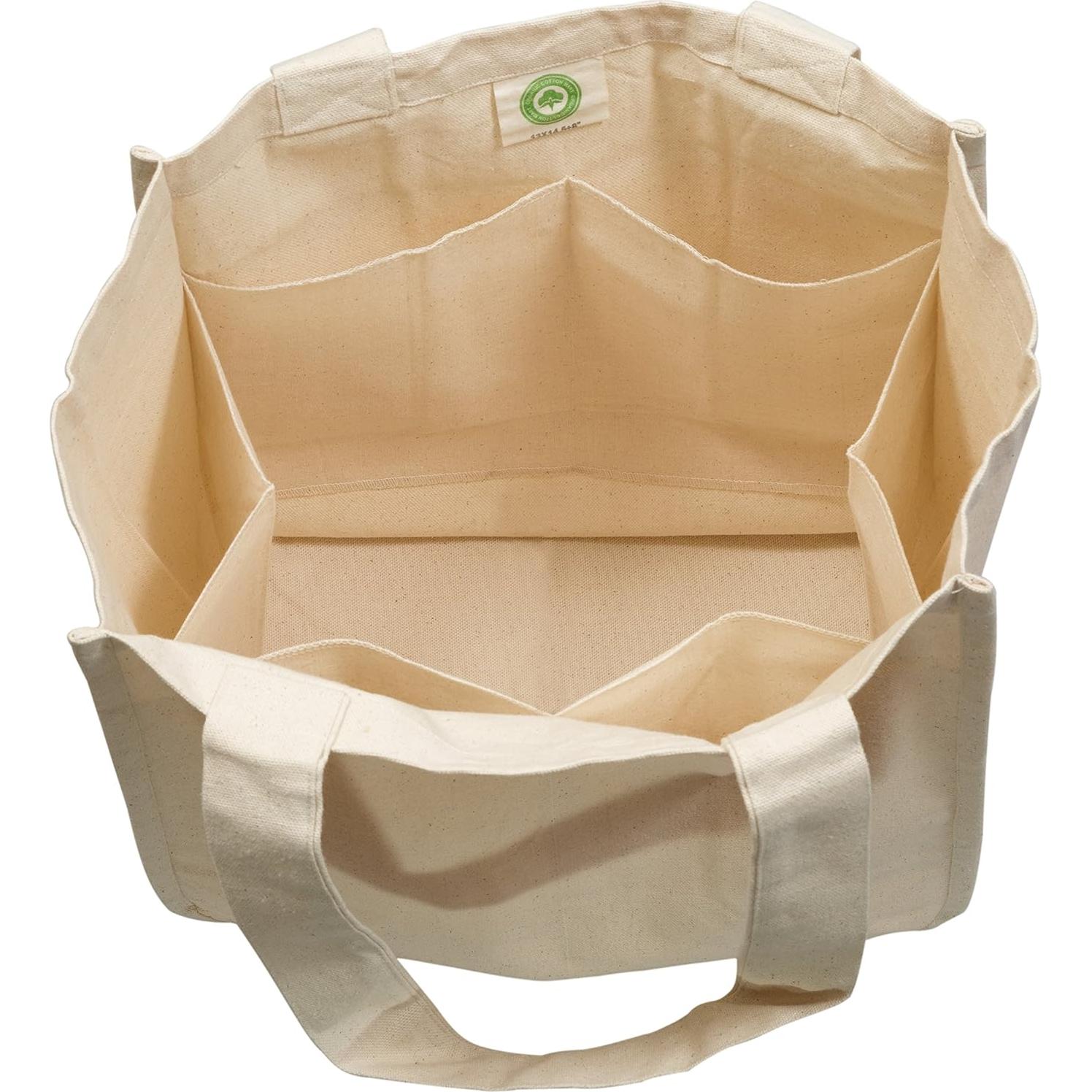 Bolsas de Compras de Lona Orgánica Reutilizables 3 Pzas