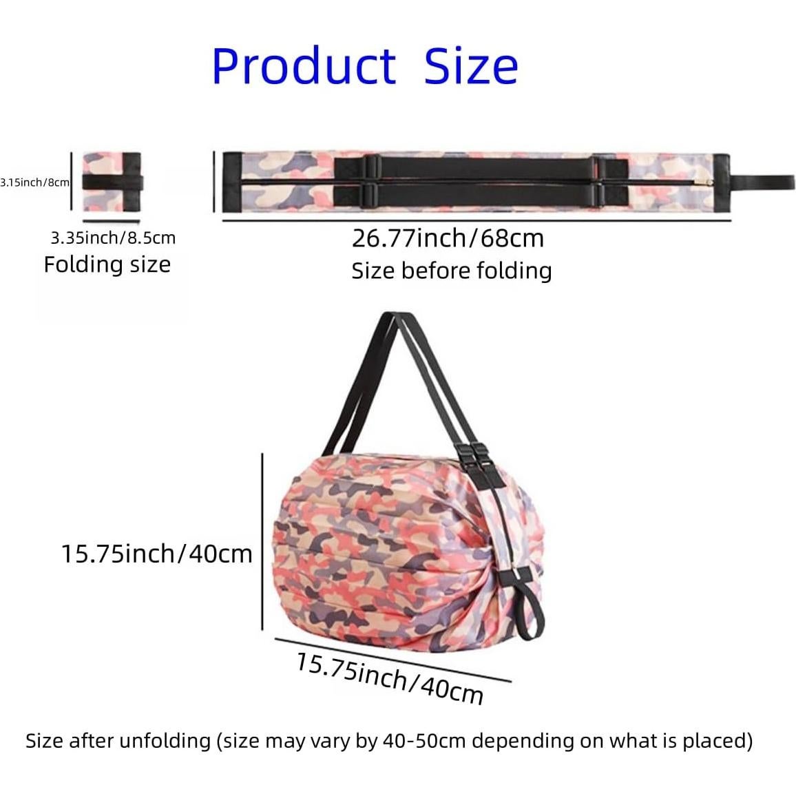 Bolsa de Compras Reutilizable Plegable yrlfiot 2 Piezas 40x40 cm