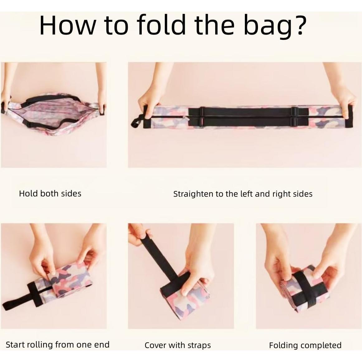 Bolsa de Compras Reutilizable Plegable yrlfiot 2 Piezas 40x40 cm