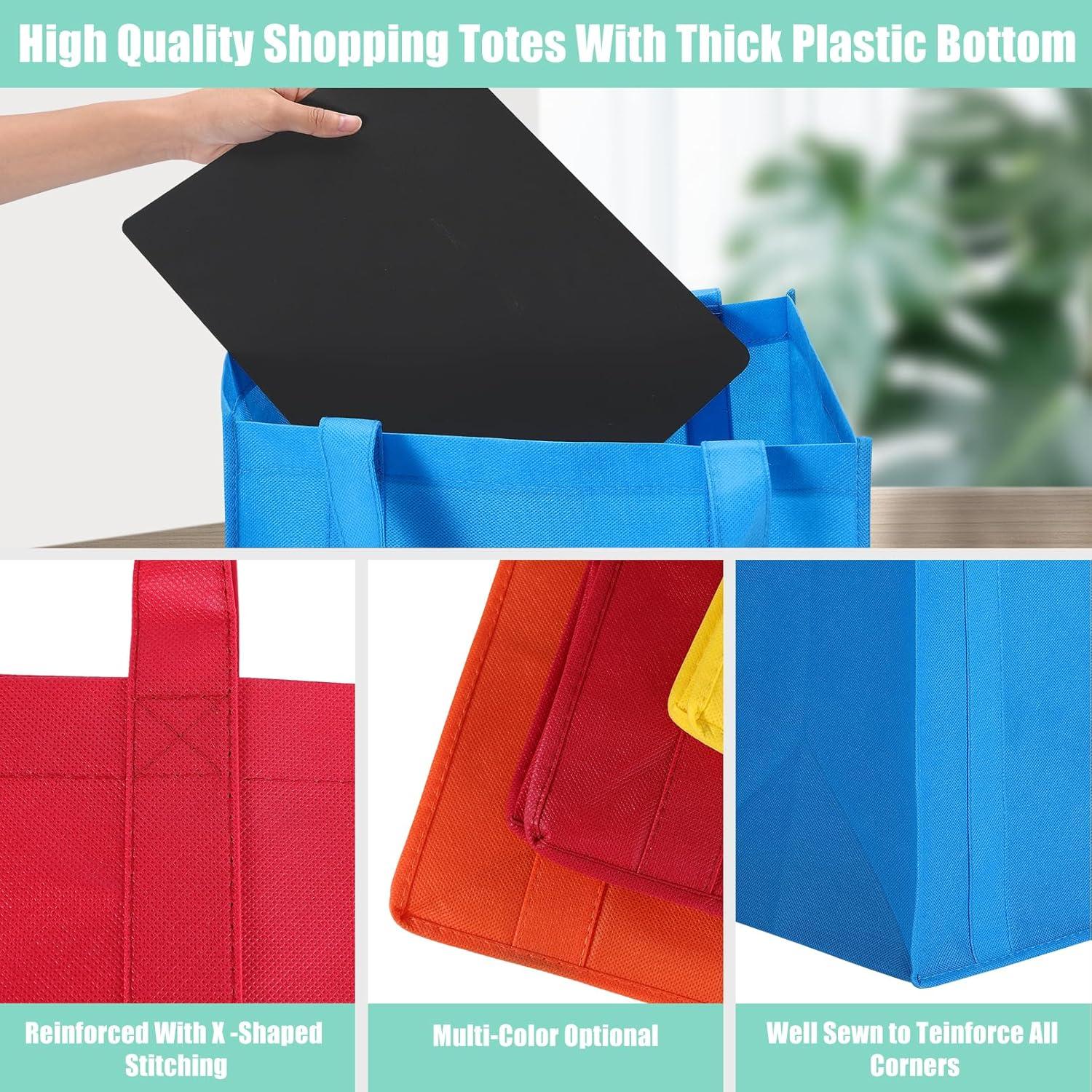 Paquete de 10 Bolsas de Compras Reutilizables Tivcck 24x31.5x38.1cm