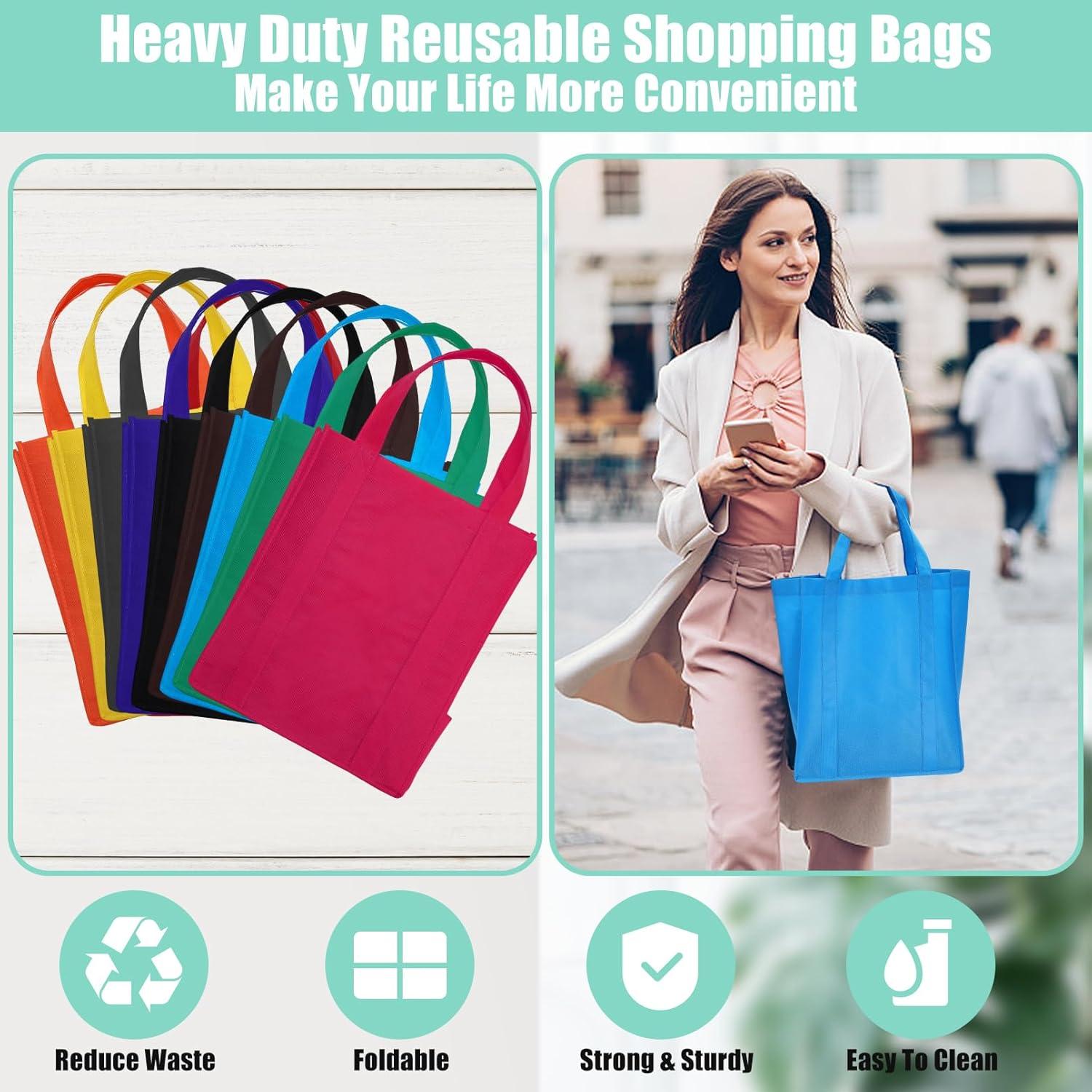 Paquete de 10 Bolsas de Compras Reutilizables Tivcck 24x31.5x38.1cm