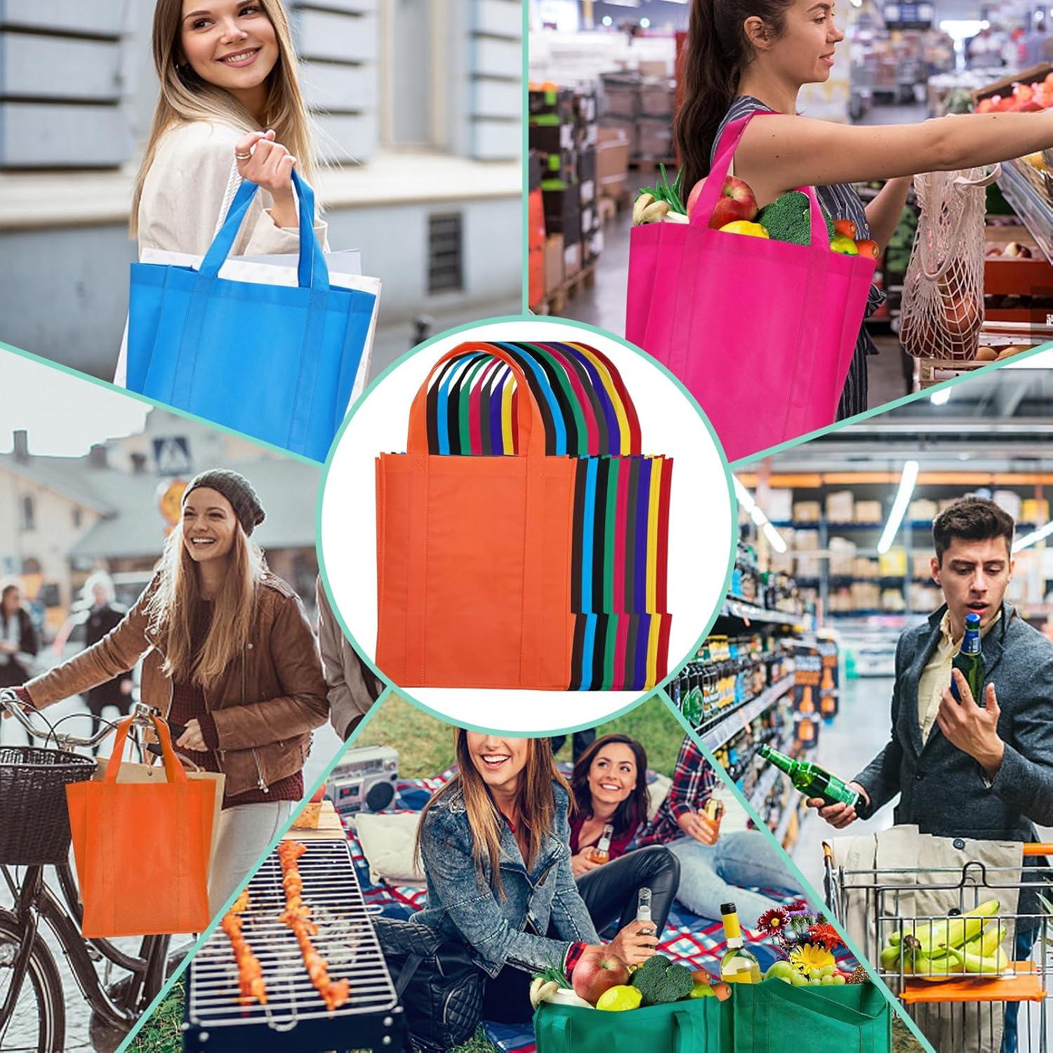 Paquete de 10 Bolsas de Compras Reutilizables Tivcck 24x31.5x38.1cm