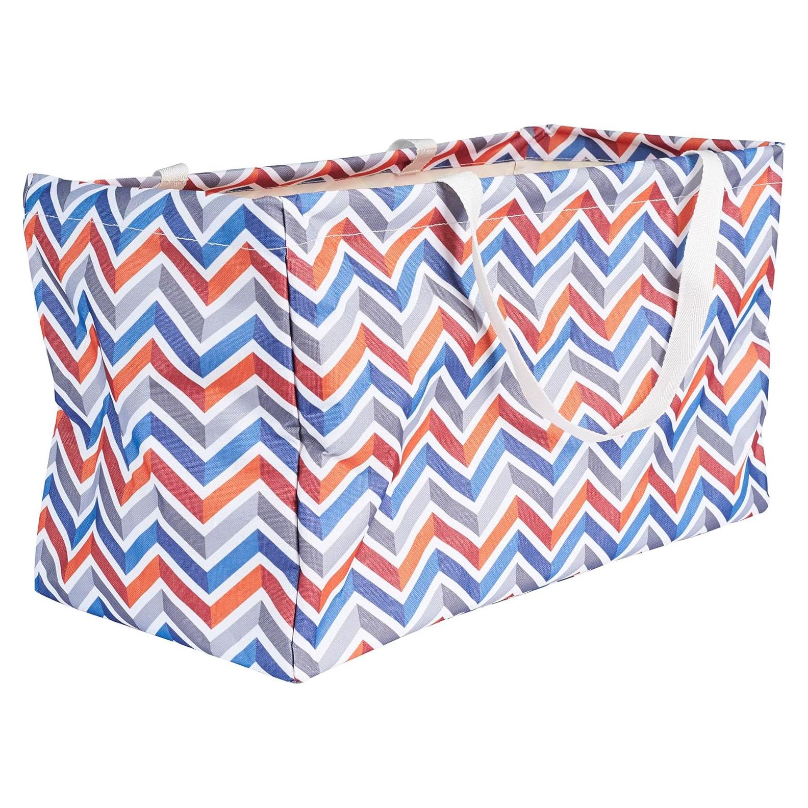 Bolsa de Utilidad Grande Household Essentials Chevron 56x28x33cm