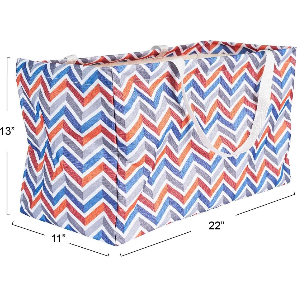 Bolsa de Utilidad Grande Household Essentials Chevron 56x28x33cm