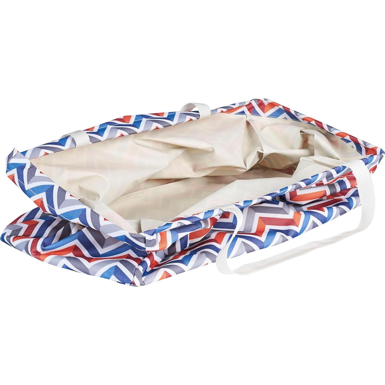 Bolsa de Utilidad Grande Household Essentials Chevron 56x28x33cm