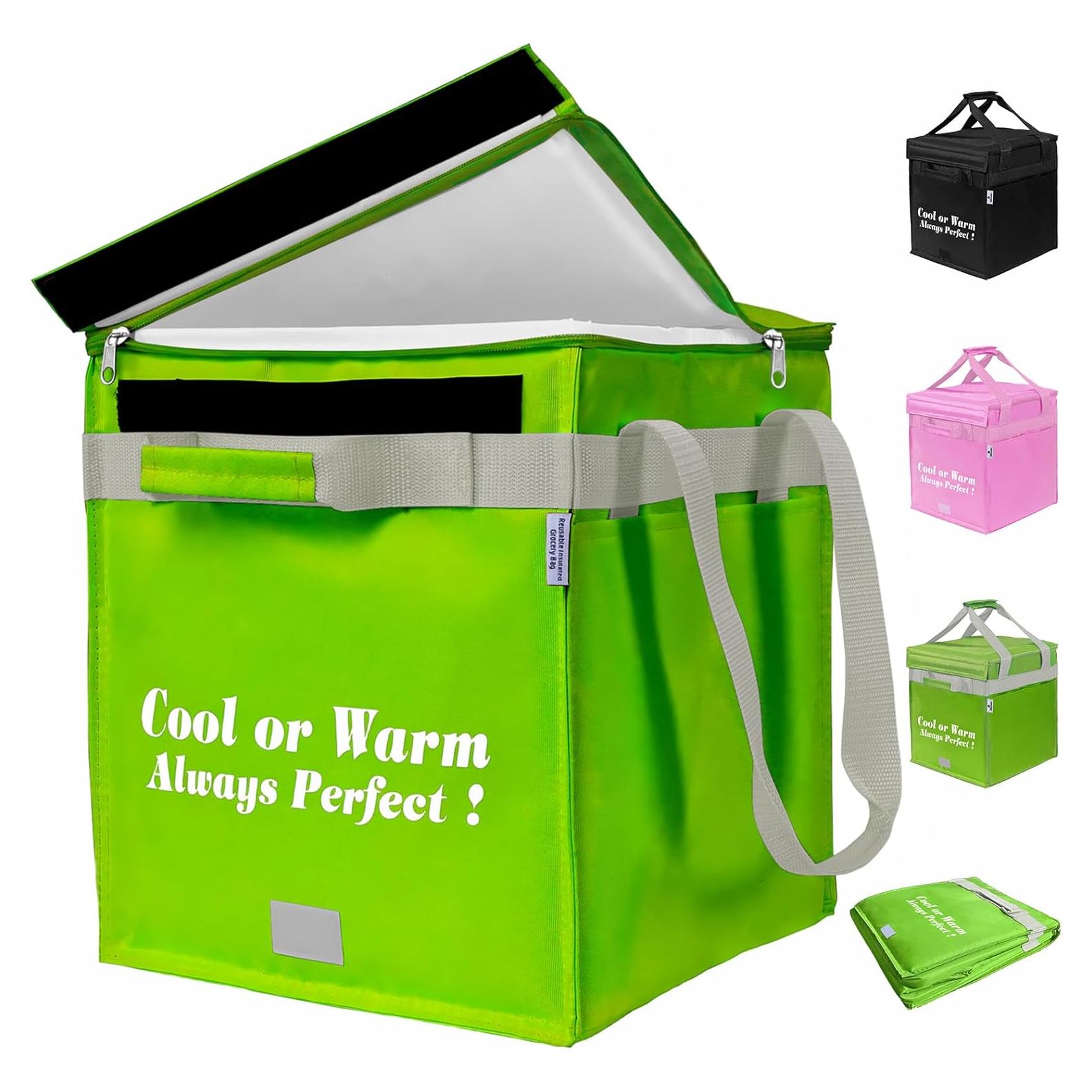 Bolsa de Compras Aislada SKvoen 27L Verde Neón Plegable