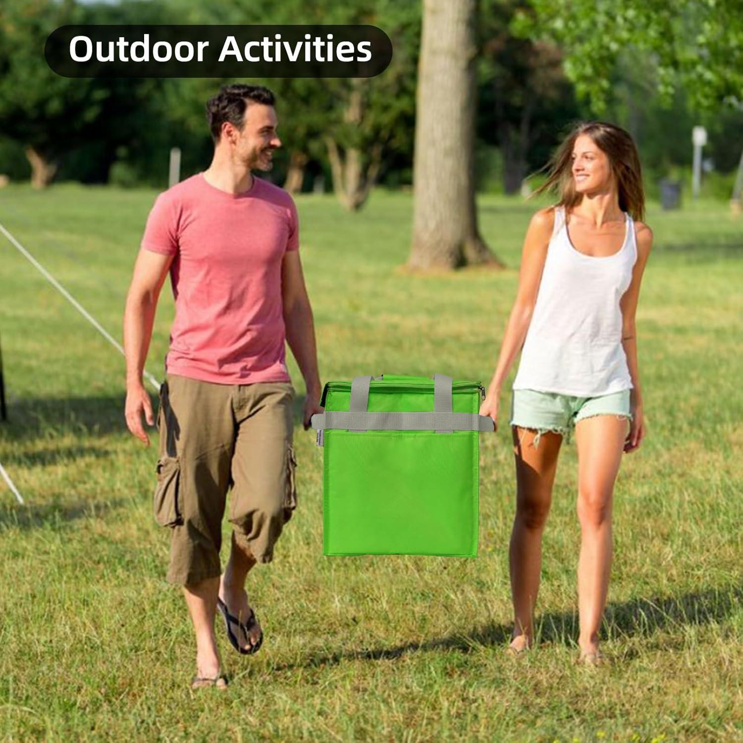 Bolsa de Compras Aislada SKvoen 27L Verde Neón Plegable