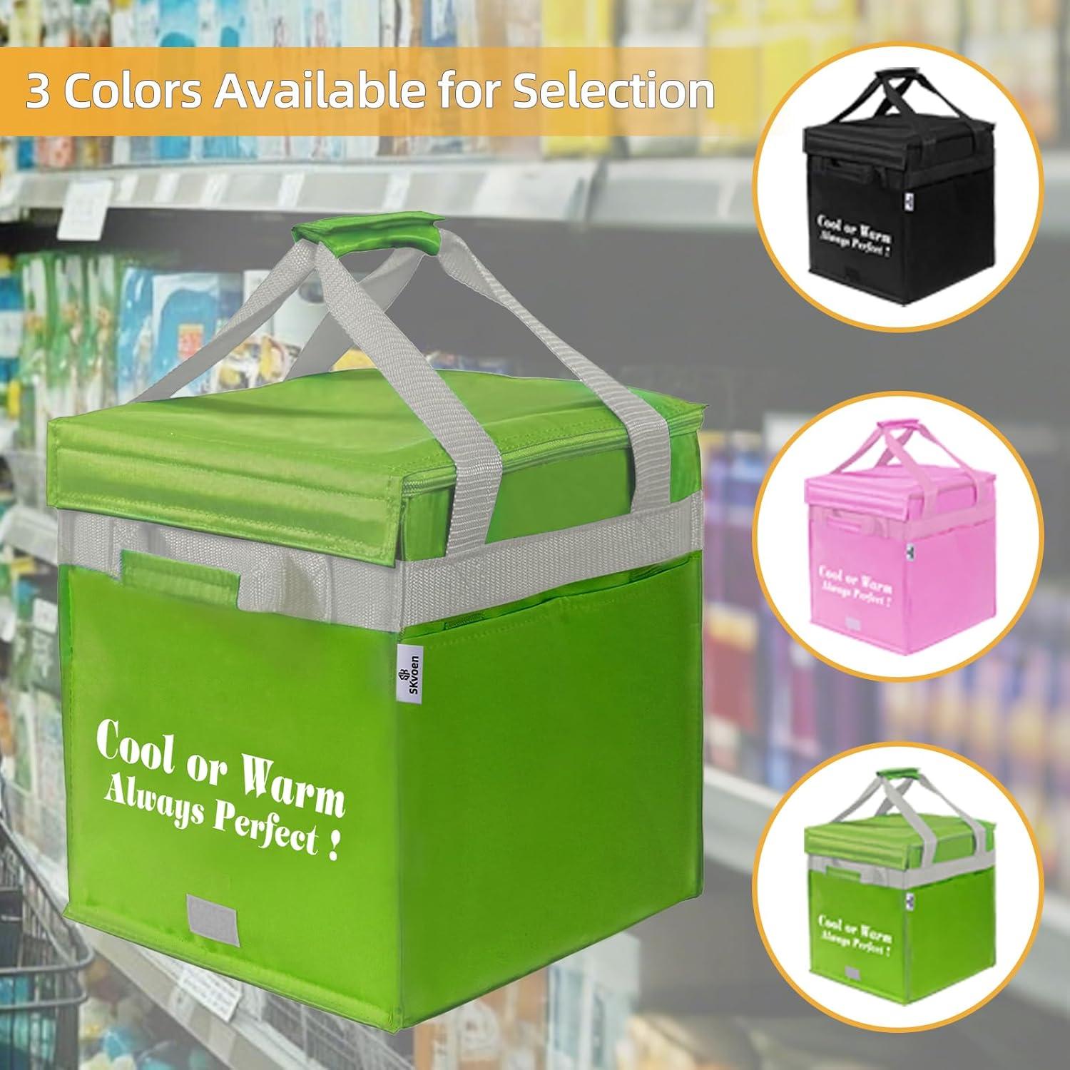 Bolsa de Compras Aislada SKvoen 27L Verde Neón Plegable