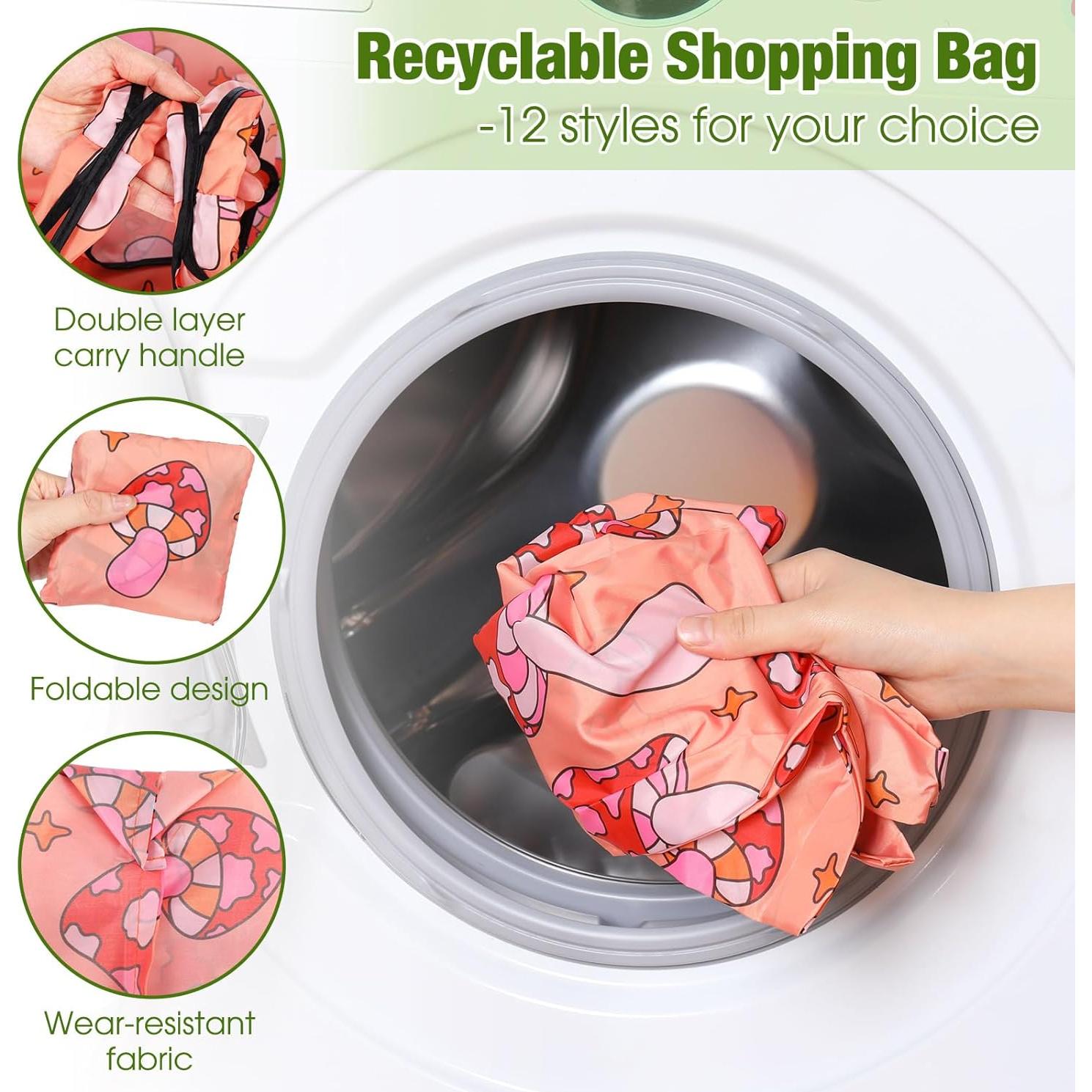 Juego de 12 Bolsas de Compras Reutilizables Plegables Teenyyou