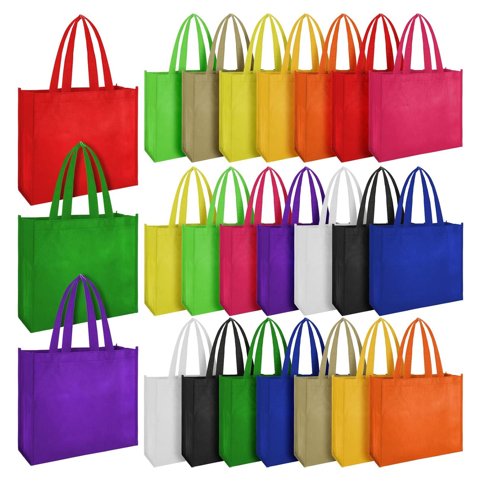Paquete de 24 bolsas reutilizables Boao 40x30 cm colores surtidos