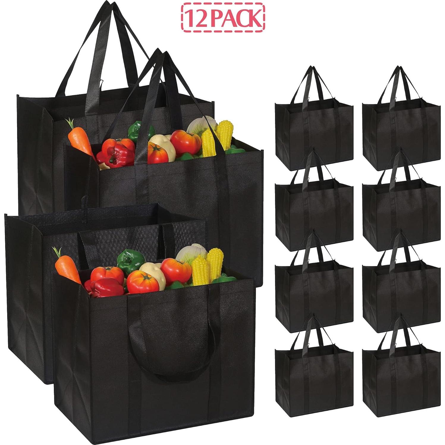 Bolsas de Compras Reutilizables DIOMMELL 12 Piezas 40.9x33x25.9cm