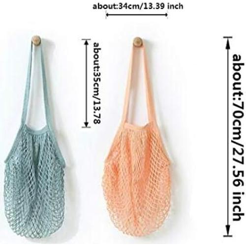 Paquete de 4 Bolsas de Compras Reutilizables Algodón Malla