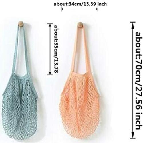 Paquete de 4 Bolsas de Compras Reutilizables Algodón Malla