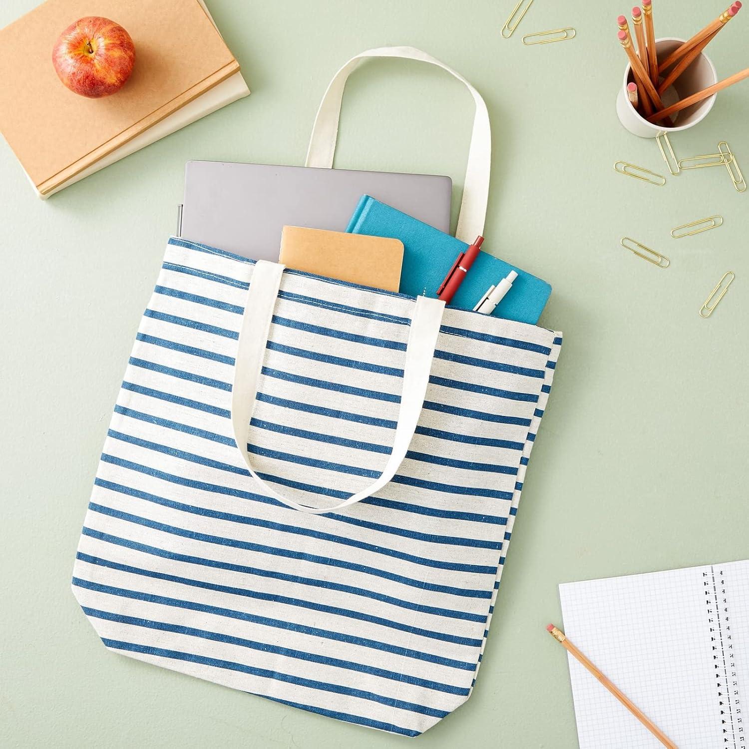 Juego de 3 bolsas de lona Juvale - Reutilizables multicolores 38x42 cm