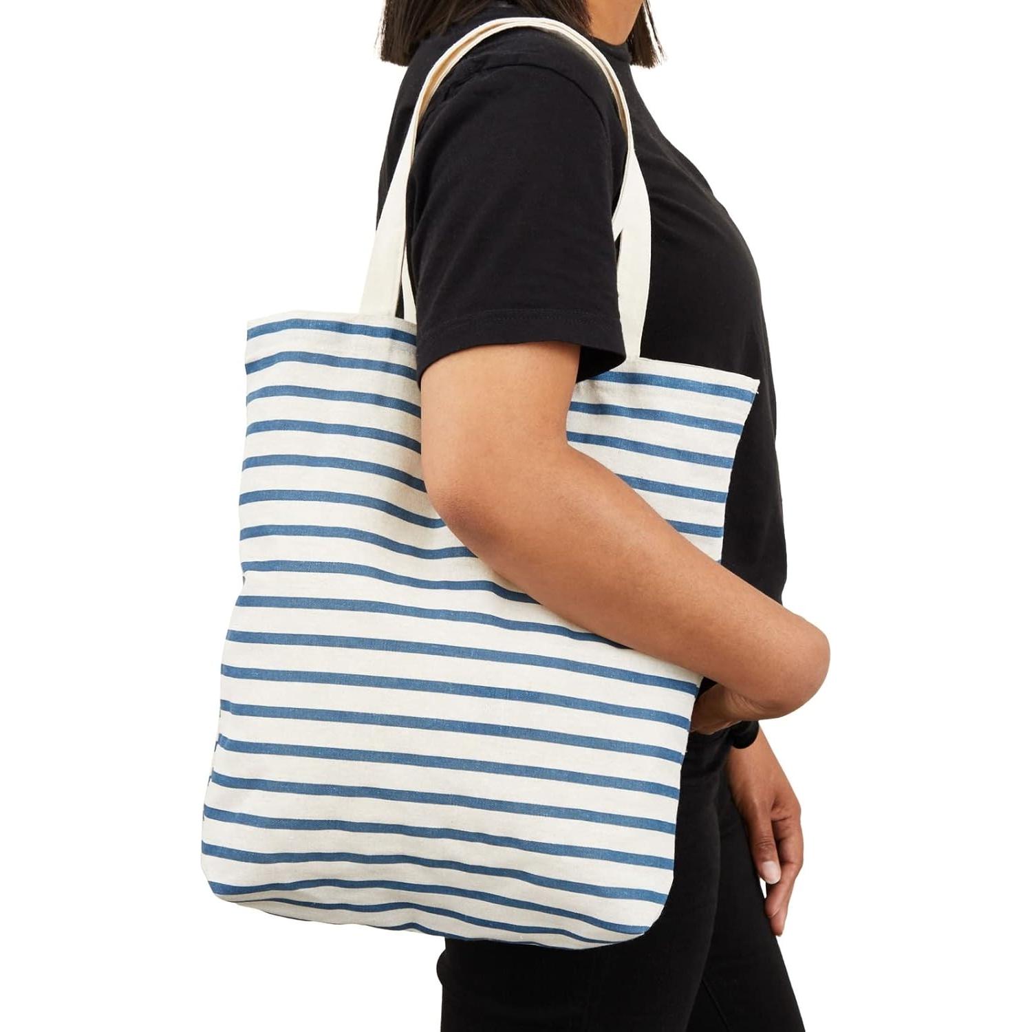 Juego de 3 bolsas de lona Juvale - Reutilizables multicolores 38x42 cm