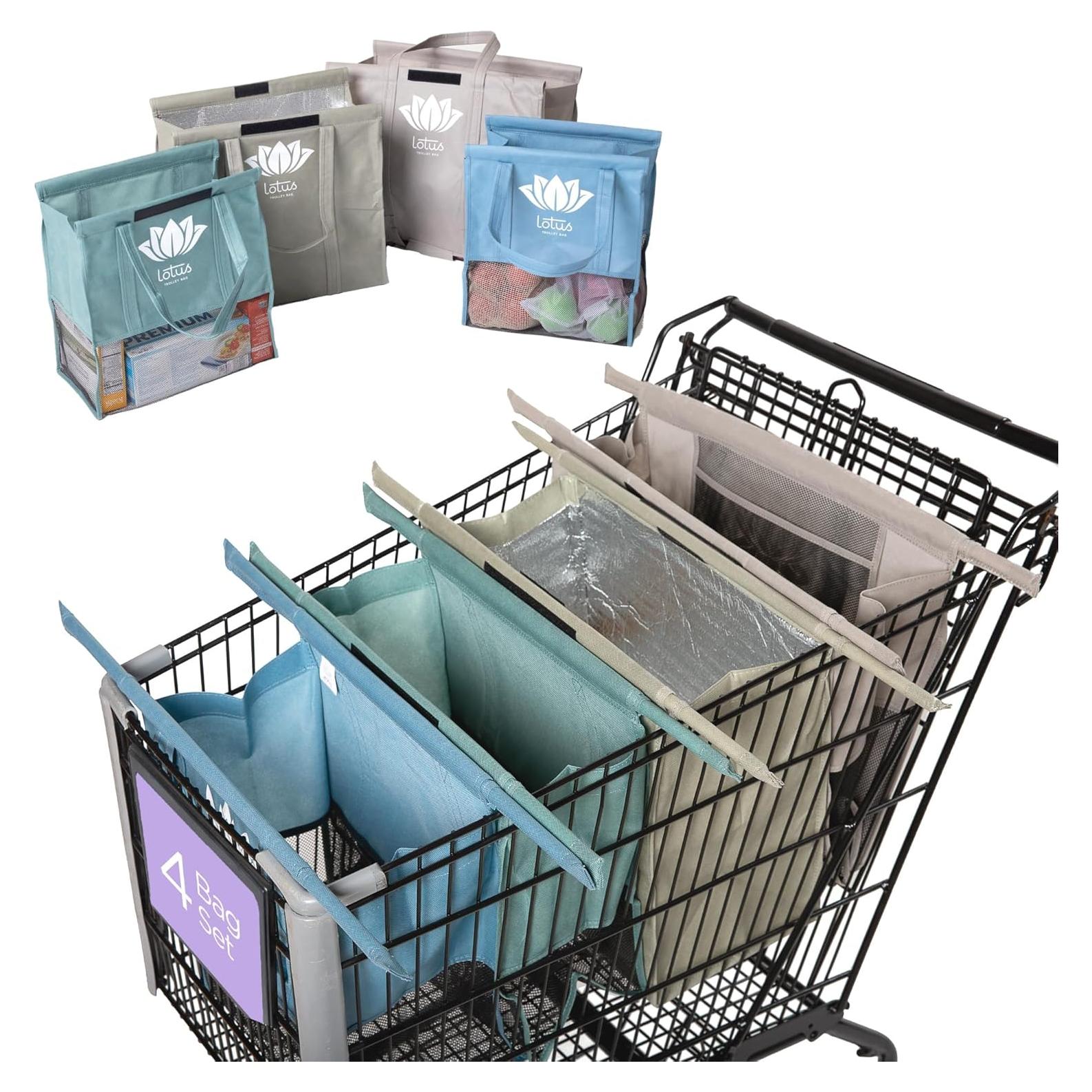 Bolsas de Carrito Lotus Reutilizables con Aislante y Soporte