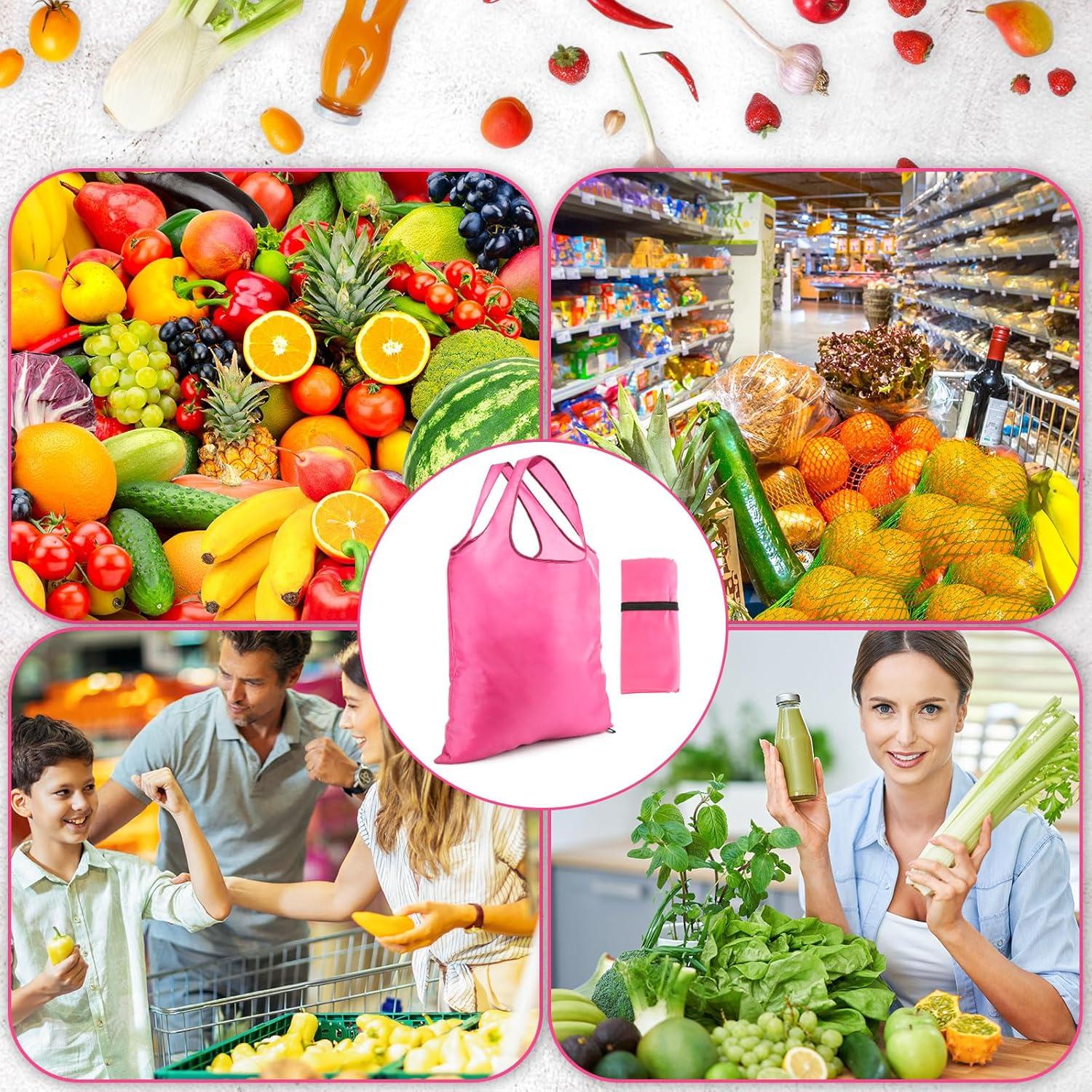 Bolsas de Compras Reutilizables Silkfly 24 Pcs Rosa 40.64x38.1 cm