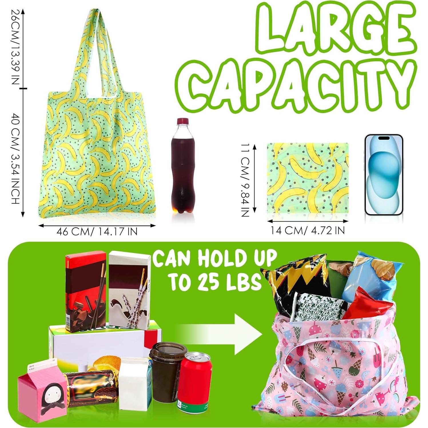 Geyee 40 Bolsas de Compras Reutilizables Plegables Impermeables