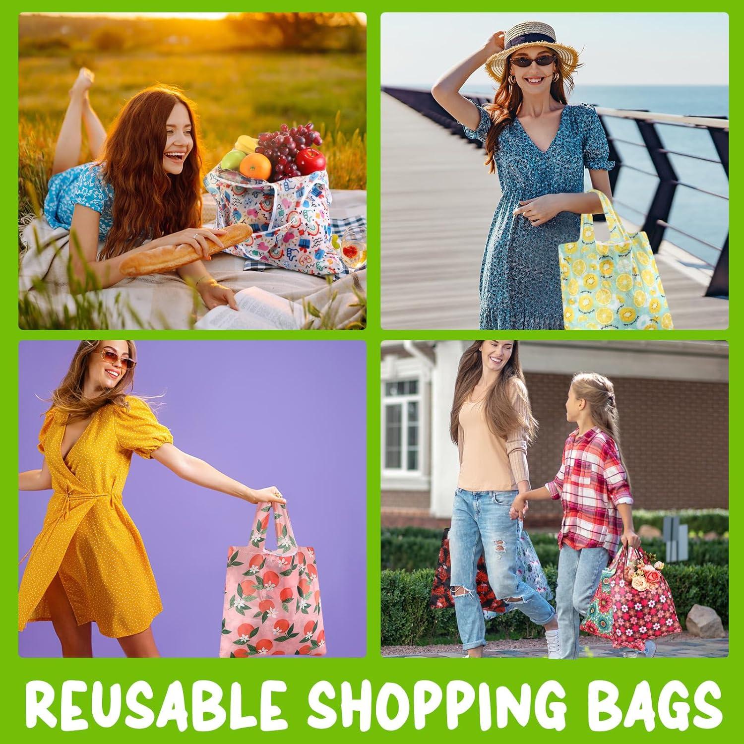 Geyee 40 Bolsas de Compras Reutilizables Plegables Impermeables