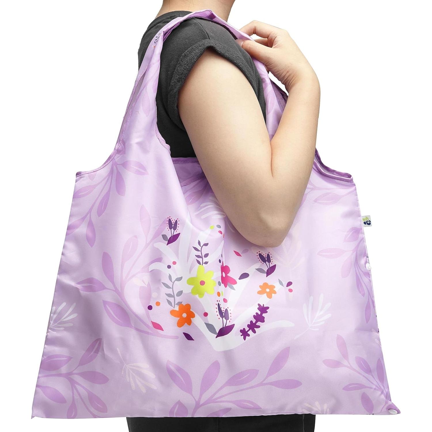 Bolsa de Compras Reutilizable Blueberry Pet Floral Lavanda 22.68 kg
