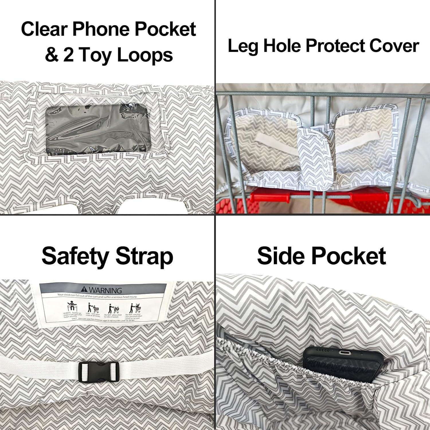 Funda de carrito y silla alta 2 en 1 LG-ZT04 Chevron gris