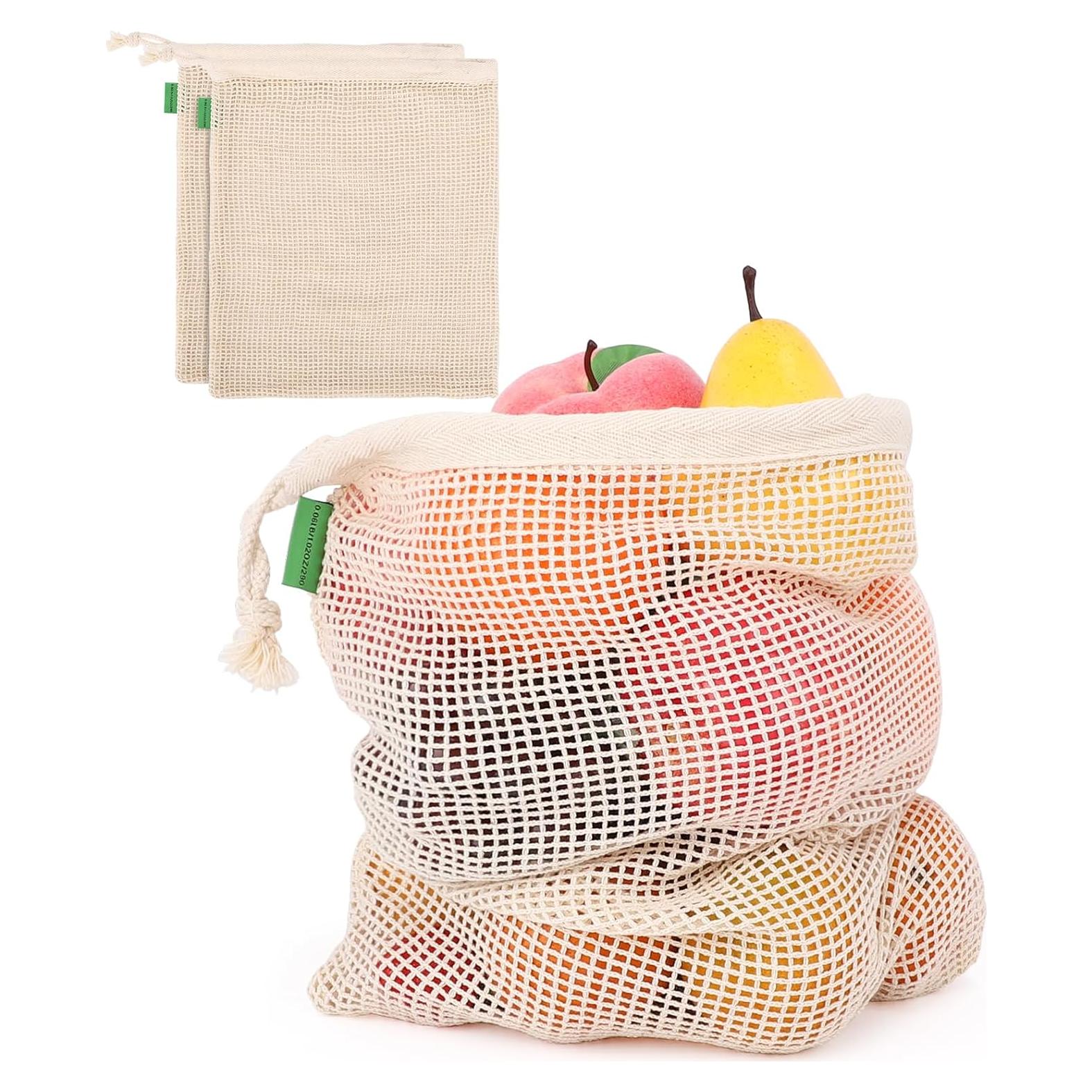 Paquete de 3 Bolsas Reutilizables de Algodón 28x33 cm ENPOINT