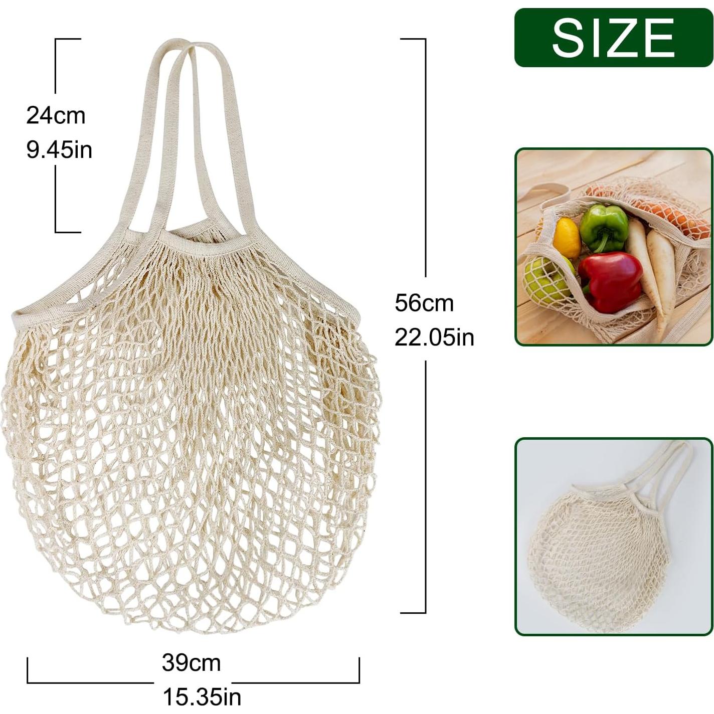 Paquete de 2 Bolsas de Compras Reutilizables de Algodón 100%