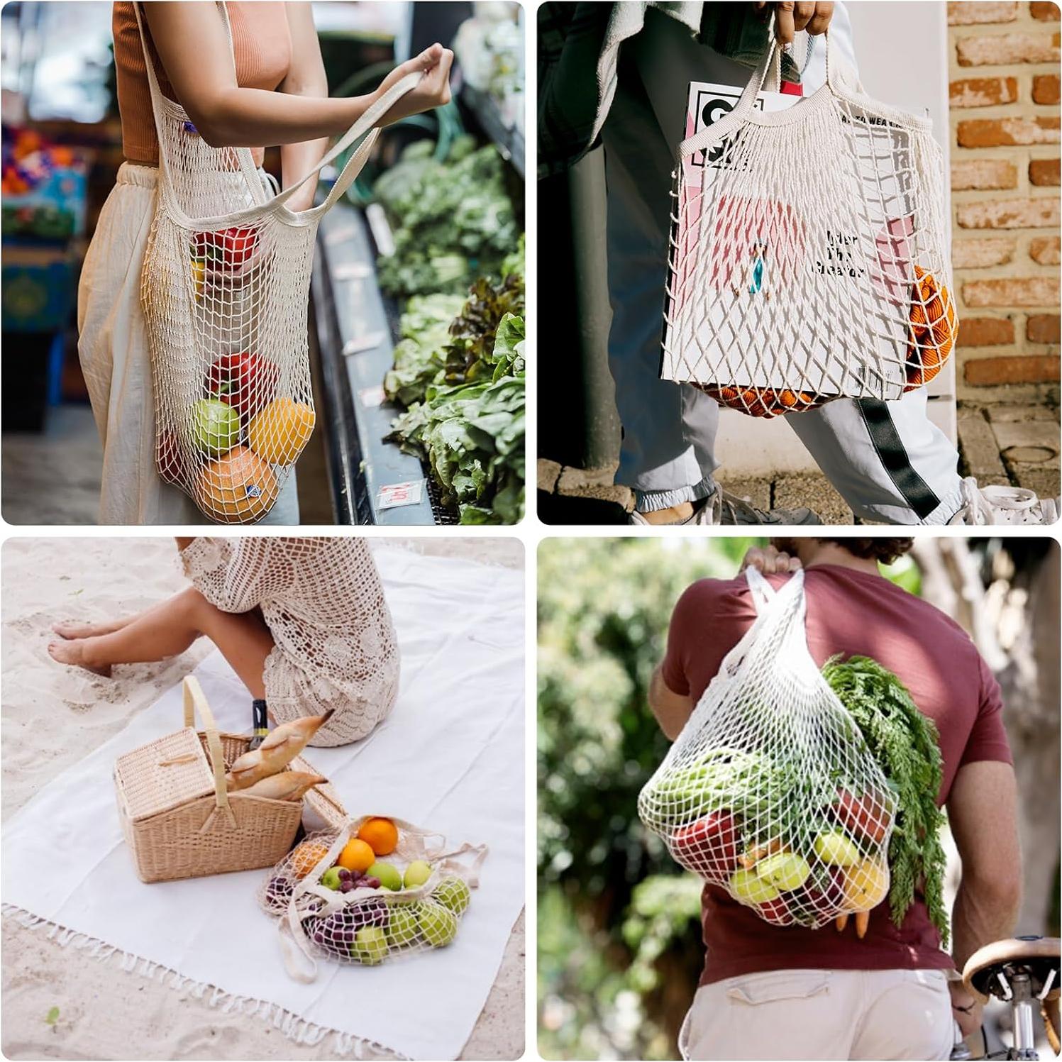 Paquete de 2 Bolsas de Compras Reutilizables de Algodón 100%