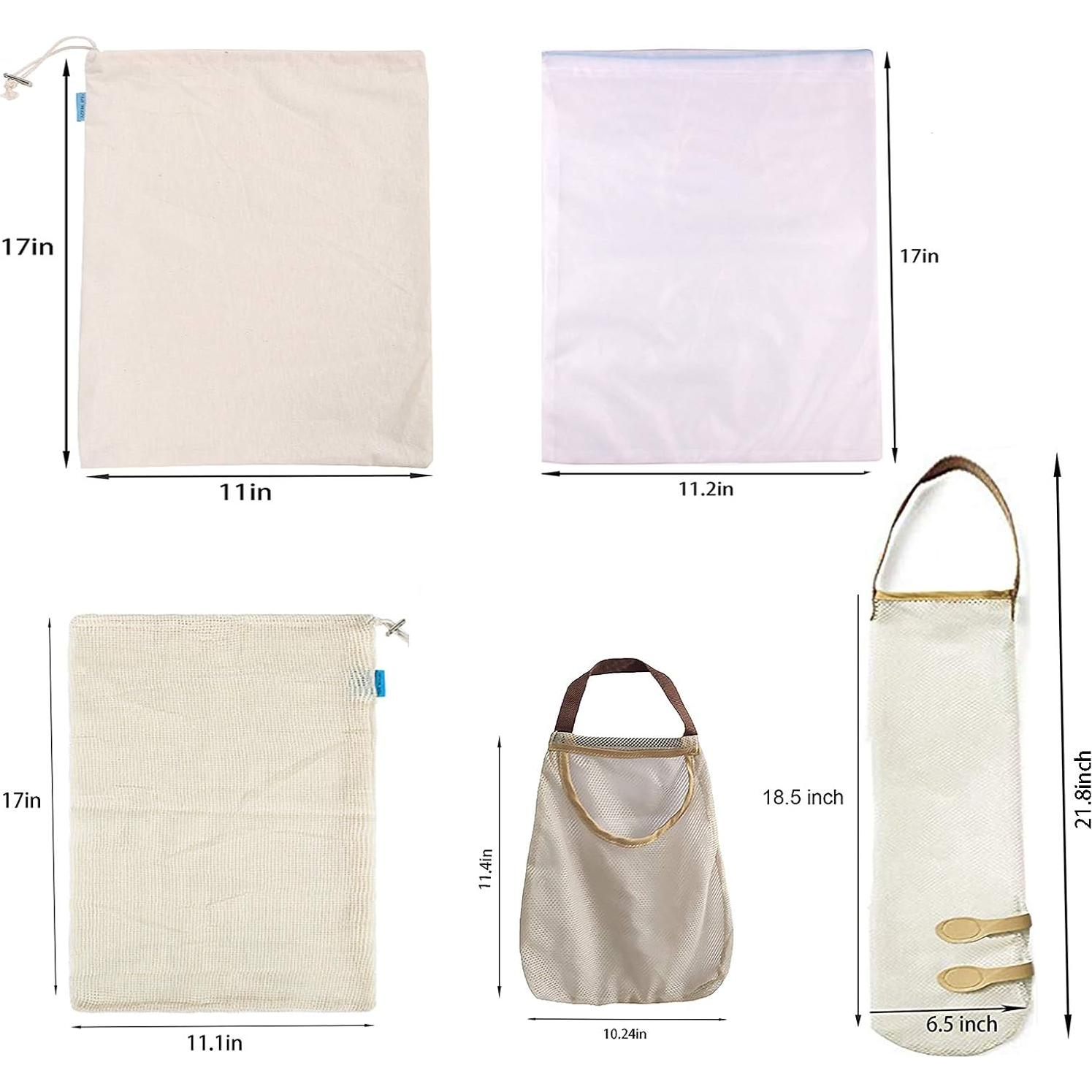 Bolsas Reutilizables de Almacenamiento Ecológicas Ahyuan - 8 Paquete de Malla para Frutas y Verduras