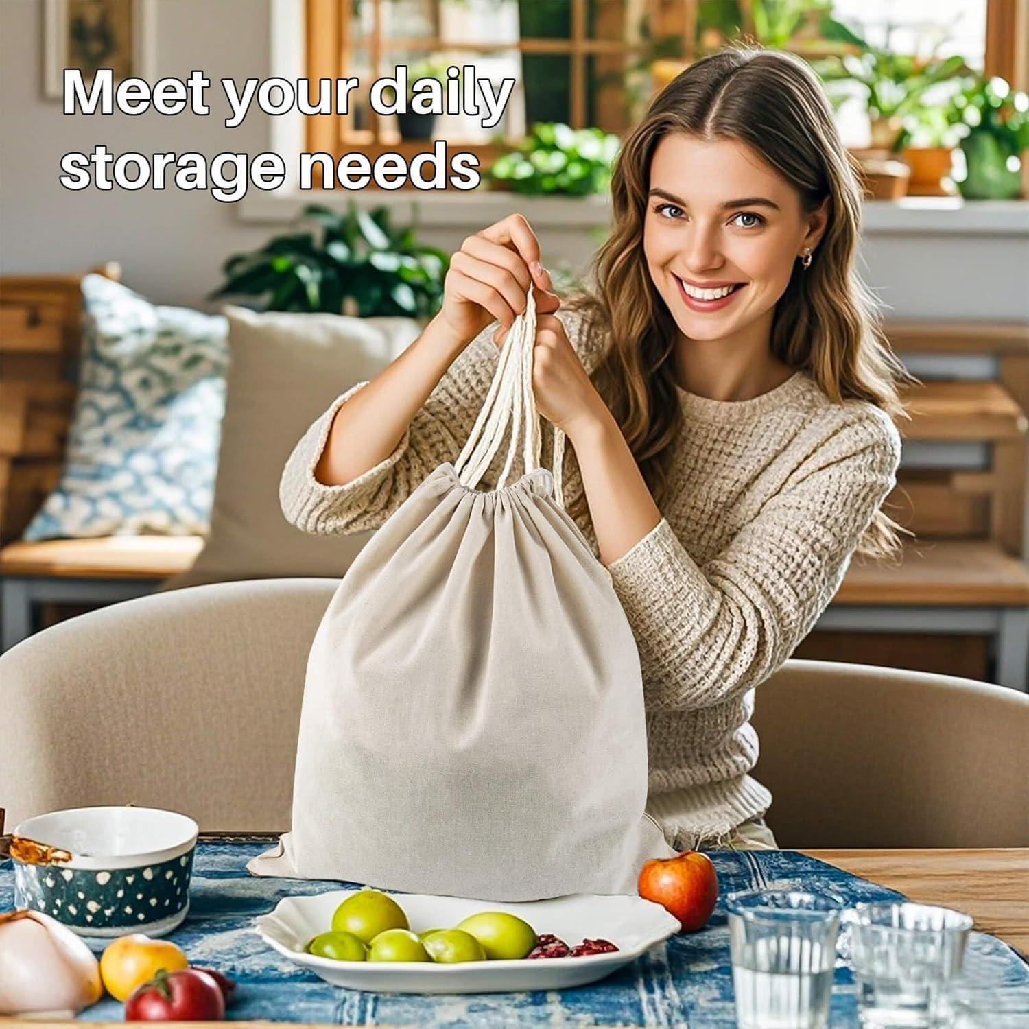 Bolsas de Almacenamiento de Algodón RAINFLOW 3 Piezas 38x43 cm