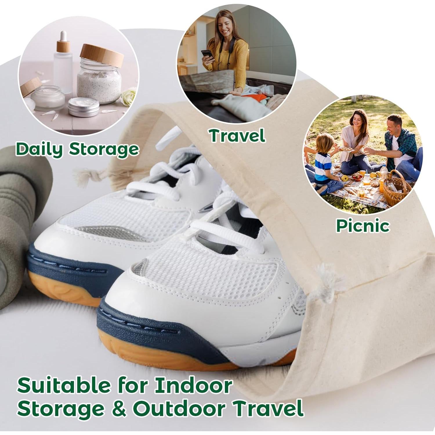 Bolsas de Almacenamiento de Algodón RAINFLOW 3 Piezas 38x43 cm