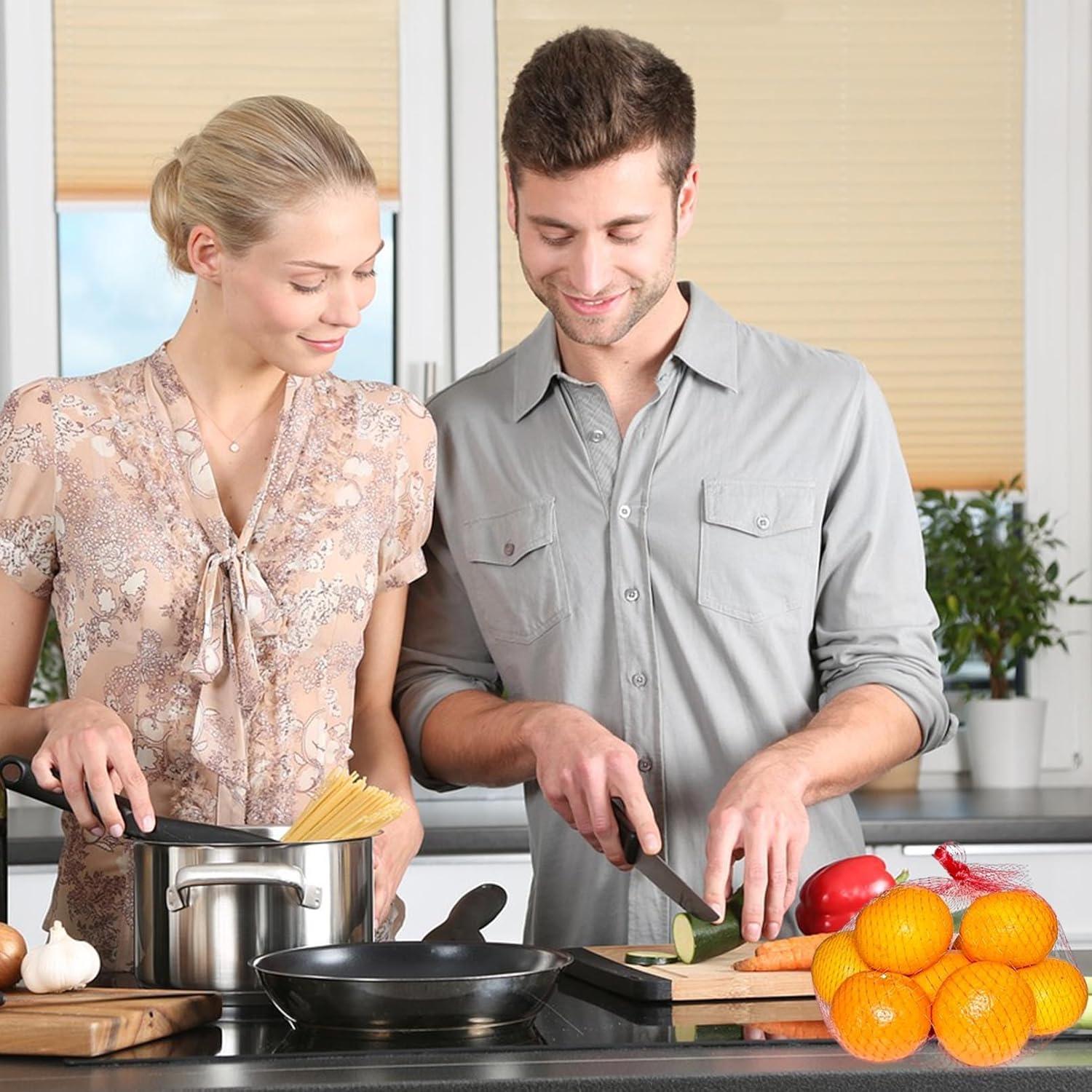 100 Bolsas de Malla Reutilizables COTELEEC 40cm Rojas