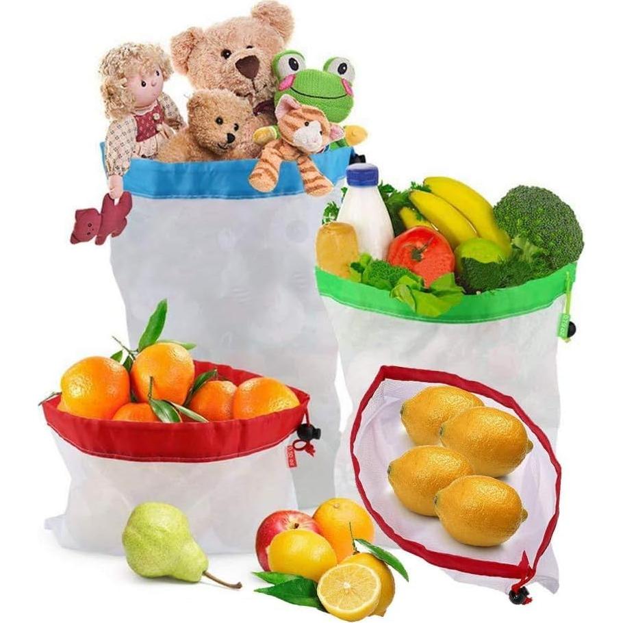 Bolsas de Produce Reutilizables Conzy - Juego de 12 Coloridas