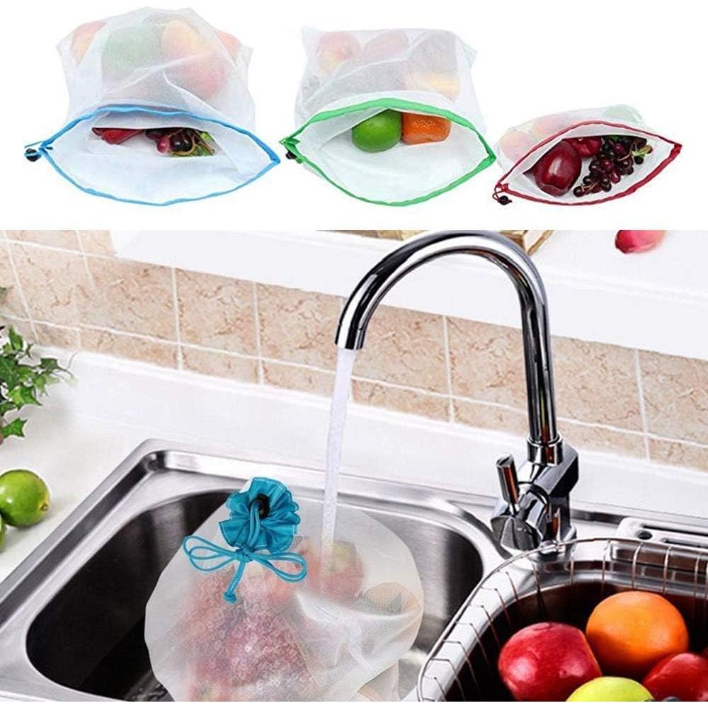 Bolsas de Produce Reutilizables Conzy - Juego de 12 Coloridas