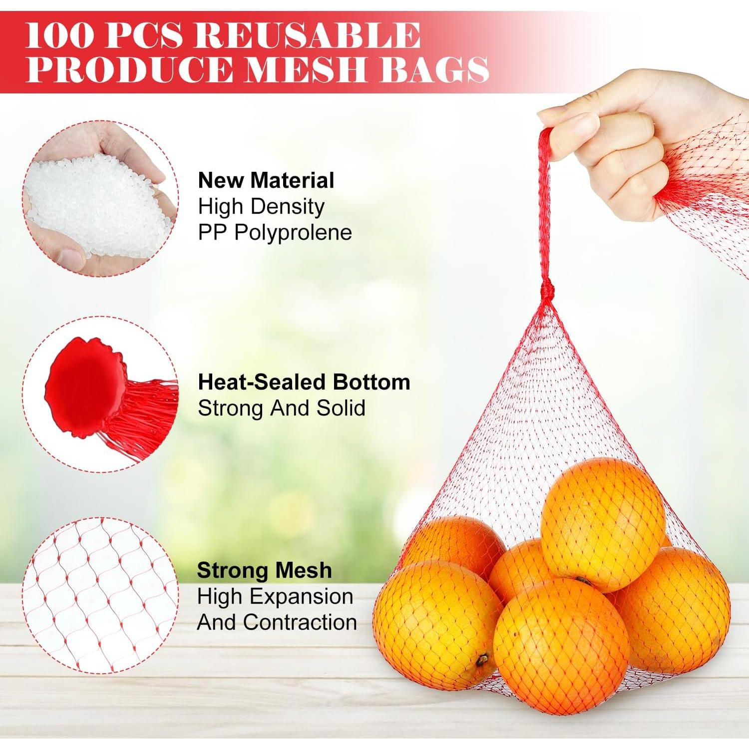 100 Bolsas de Malla Reutilizables ROLYTA 61 cm para Mariscos