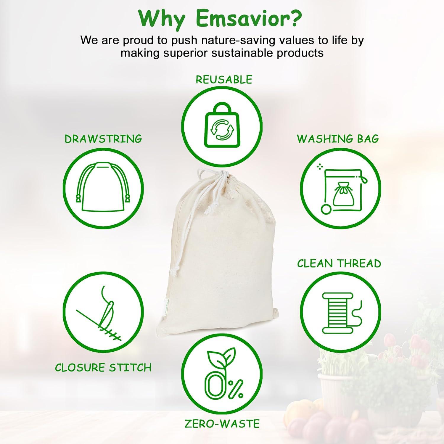 Bolsas de Almacenamiento Reutilizables Emsavior 35x46 cm (6 Pcs)