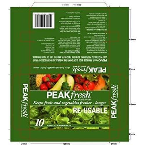 Bolsas Reutilizables Peak Fresh 30.5x40.6 cm - Juego de 10