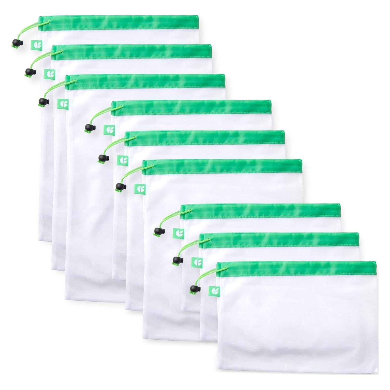 GoGreenBags Bolsas Reutilizables de Malla - Paquete de 9 en 3 Tamaños