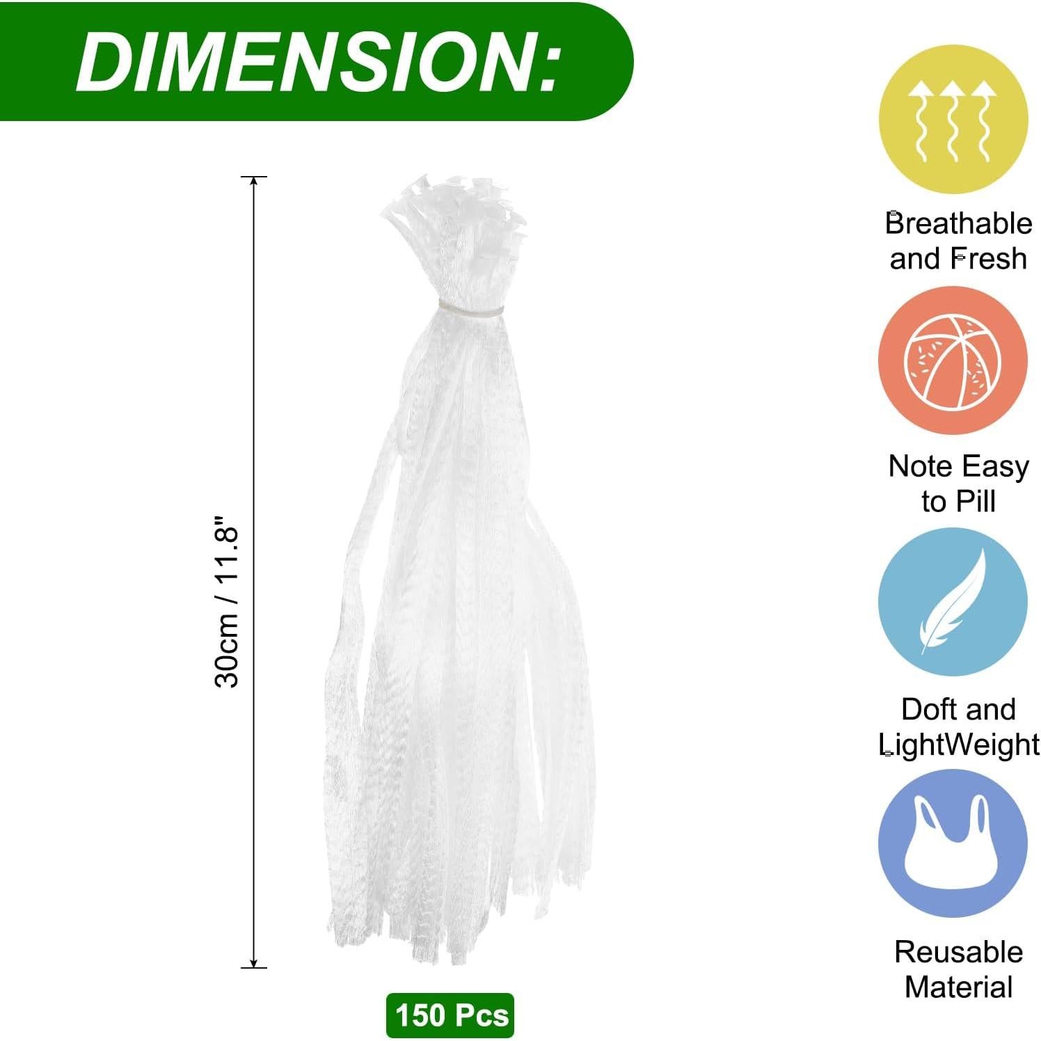 Bolsas de Malla Reutilizables uxcell 150pcs 30cm Blancas