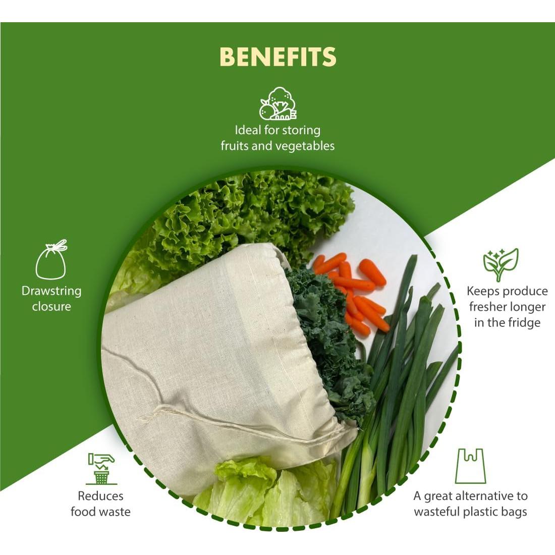 Bolsa para ensalada Regency Wraps RW0086 100% algodón 25.4x43.2cm