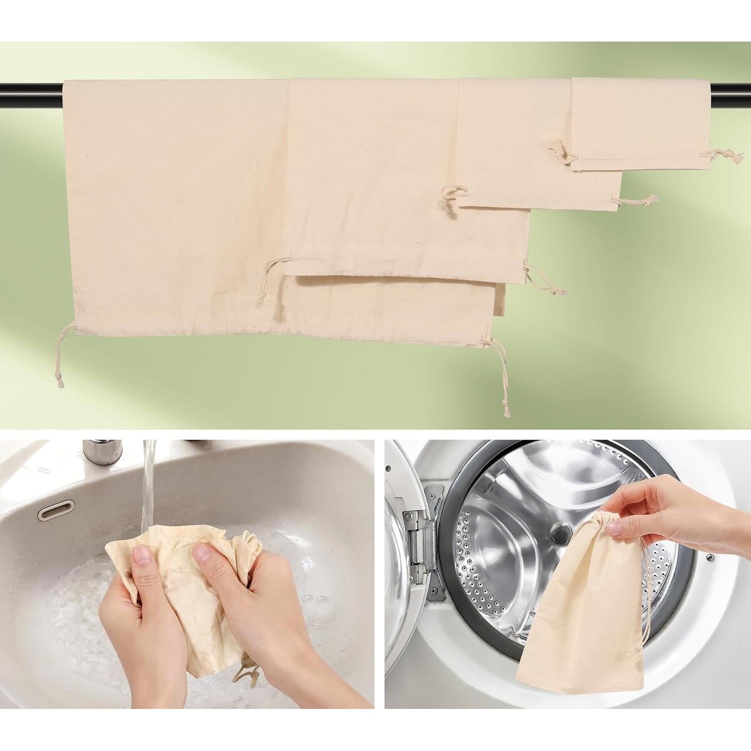 20 Bolsas de Algodón Reutilizables Hopttreely 20x25cm