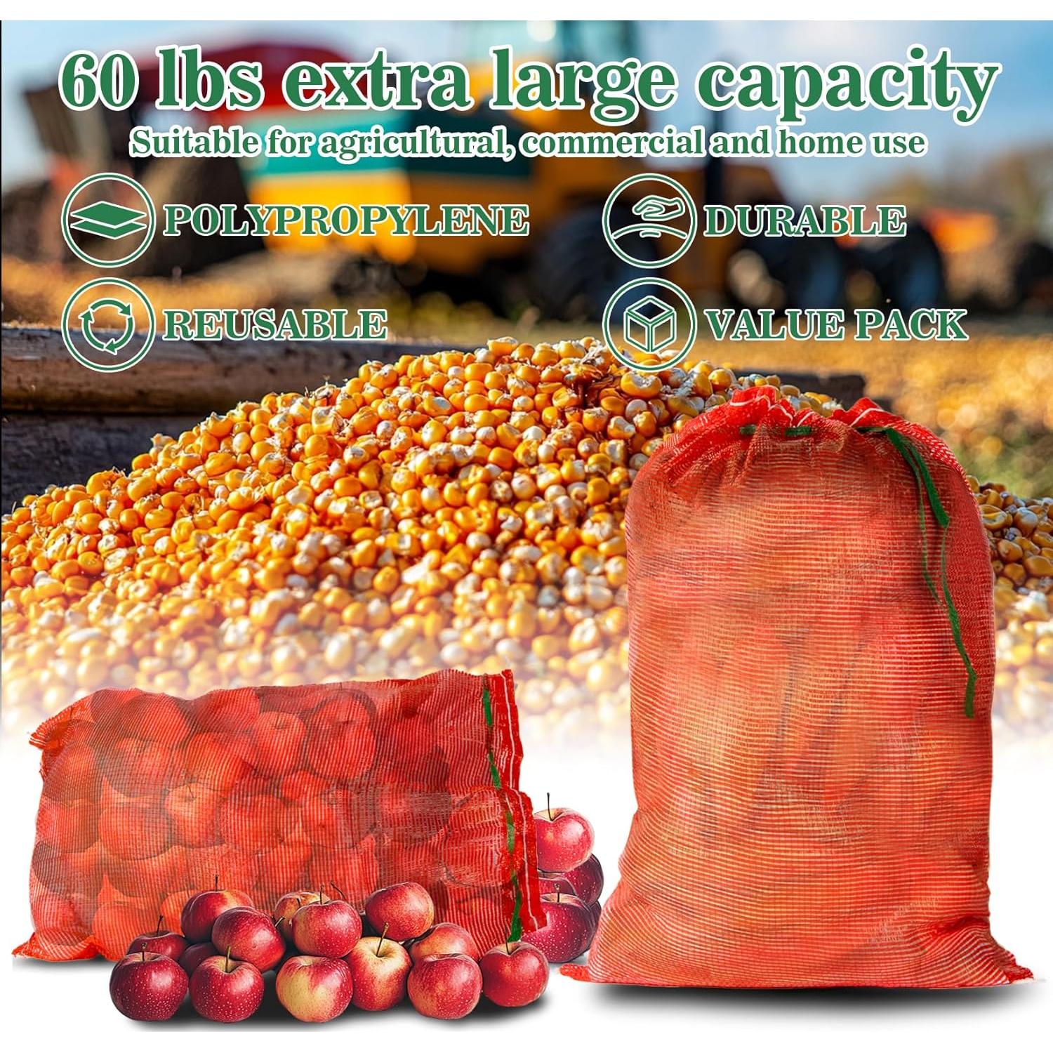 Bolsas de Malla Sukh 7 Pcs 27.2kg para Cebollas y Verduras